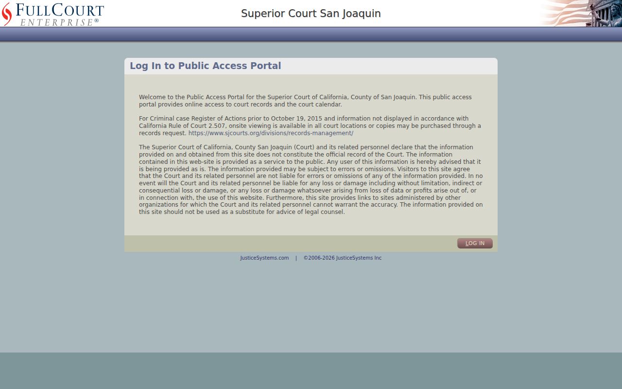 Manteca people search on the San Joaquin FullCourt public portal