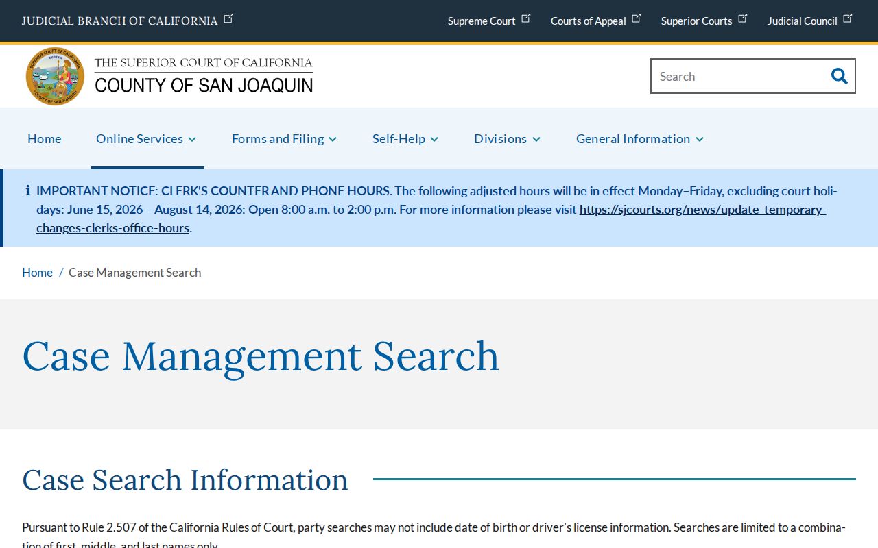 Manteca people search using San Joaquin court case-management instructions