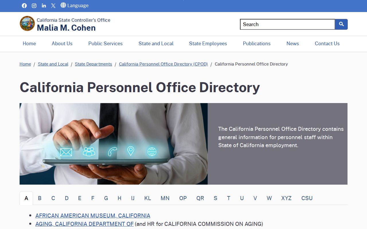 Manteca people directories using the California Personnel Office Directory