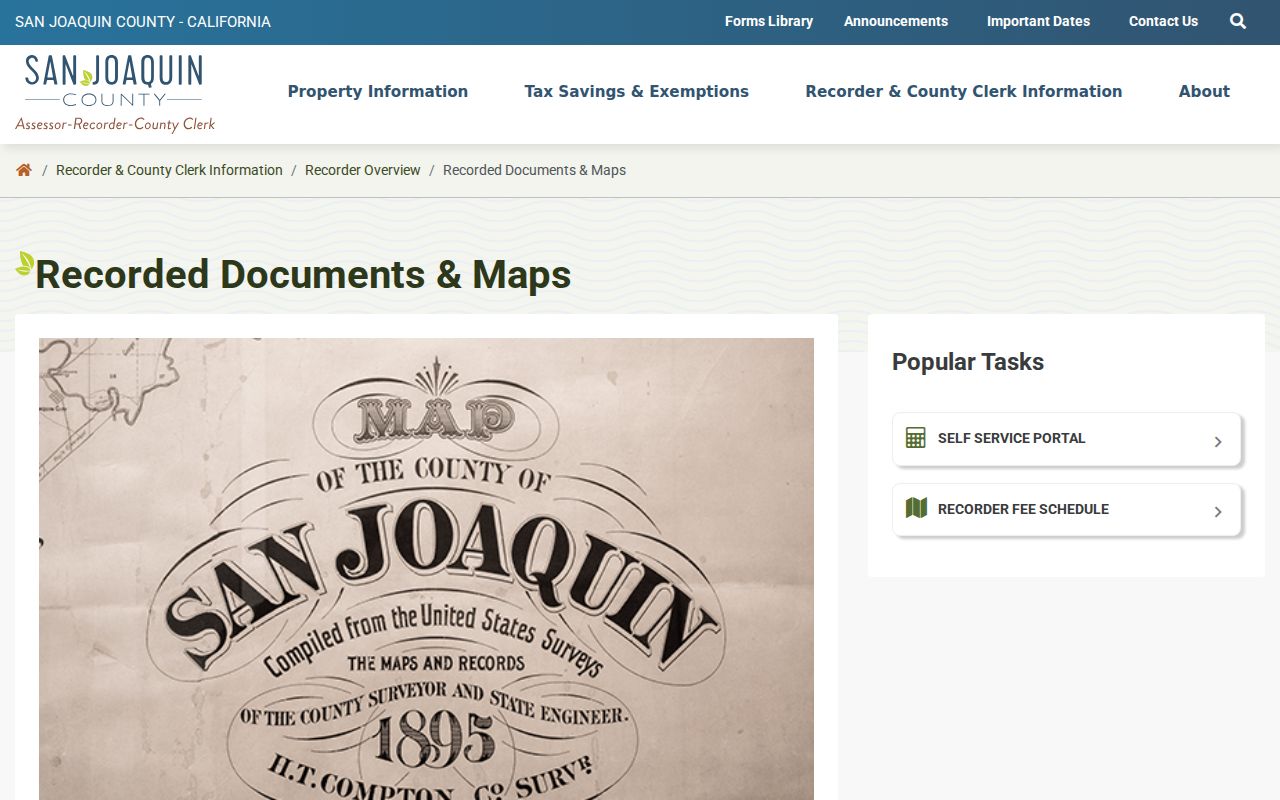 Manteca public records information from the San Joaquin County Recorder