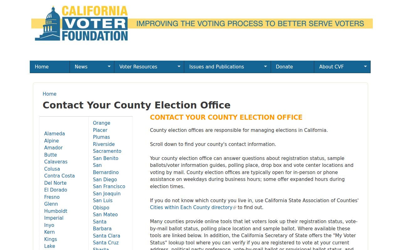Manteca voter registration records contact listing for the San Joaquin County Registrar